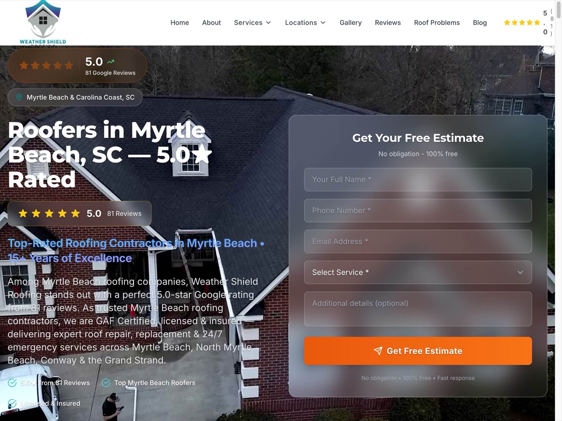 Weathershield Roofers — Built a 540-page SEO architecture with 135% traffic growth