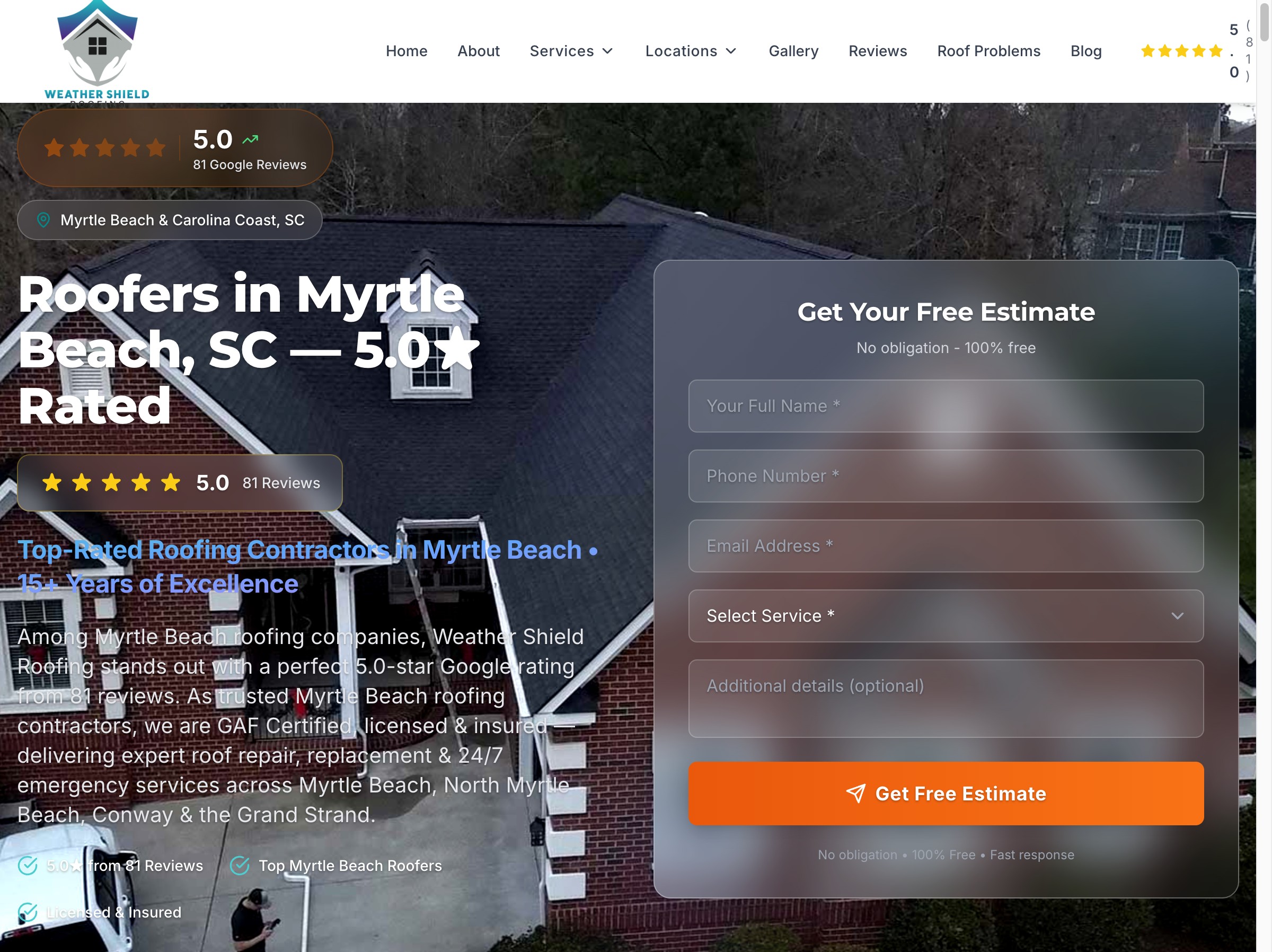 Weathershield Roofers — Built a 540-page SEO architecture with 135% traffic growth