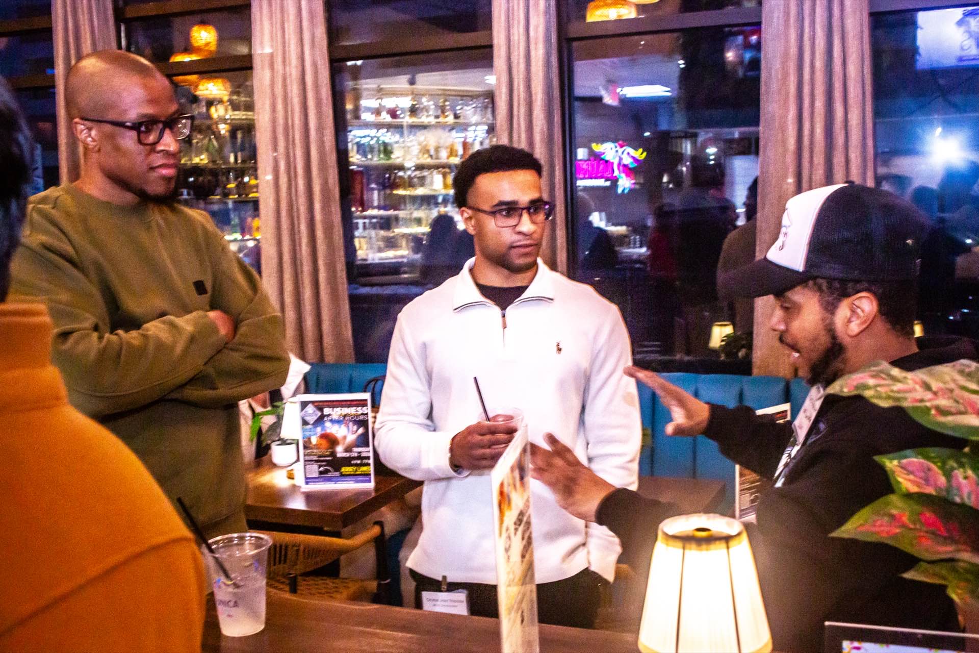 BKND Development team — CEO Charwin and Sales Director O'Cyrus networking with a client at a Greater Elizabeth Chamber of Commerce event